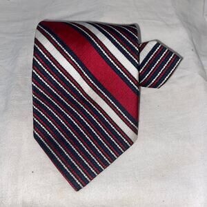 Vtg Sears Repp Tie Red White Blue Textured 60 x 4 The Mens Store Career Suit